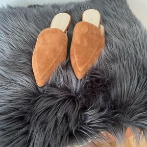 Cole Haan suede, tan mules